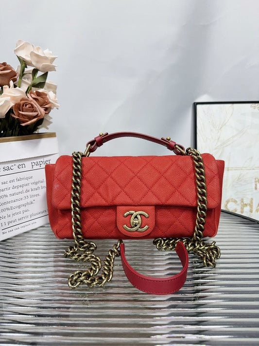 Preloved Chanel HFY Red Quilted Leather Shoulder Bag