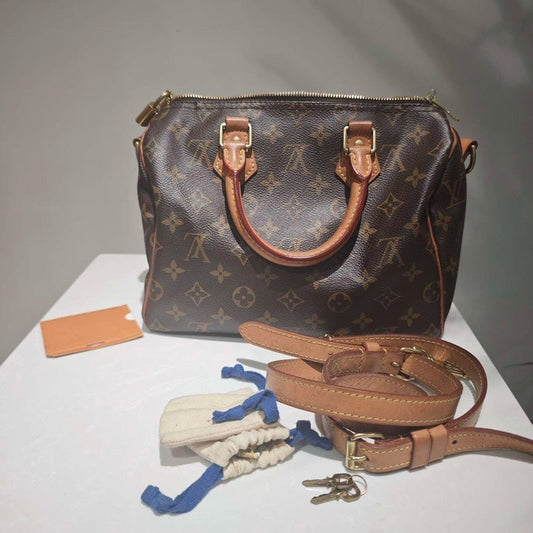 Louis Vuitton Speedy 25 Monogram Canvas Brown Top Handle Bag