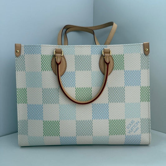 Louis Vuitton Limited On The Go Damier Giant MM Green Tote Bag
