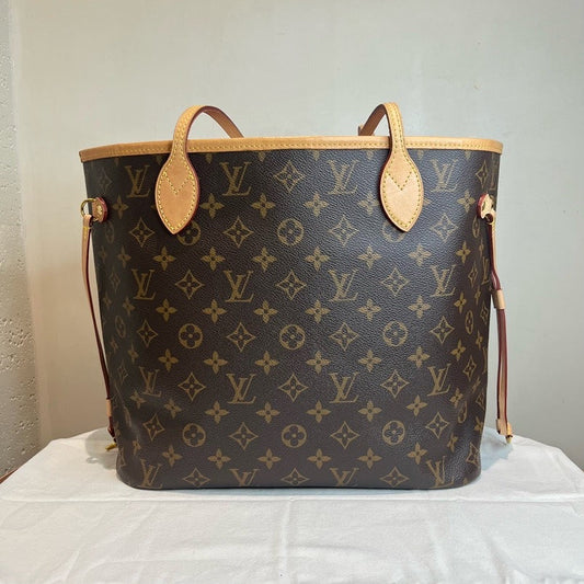 Louis Vuitton Neverfull with Pouch Monogram Canvas Tote Bag - Brown