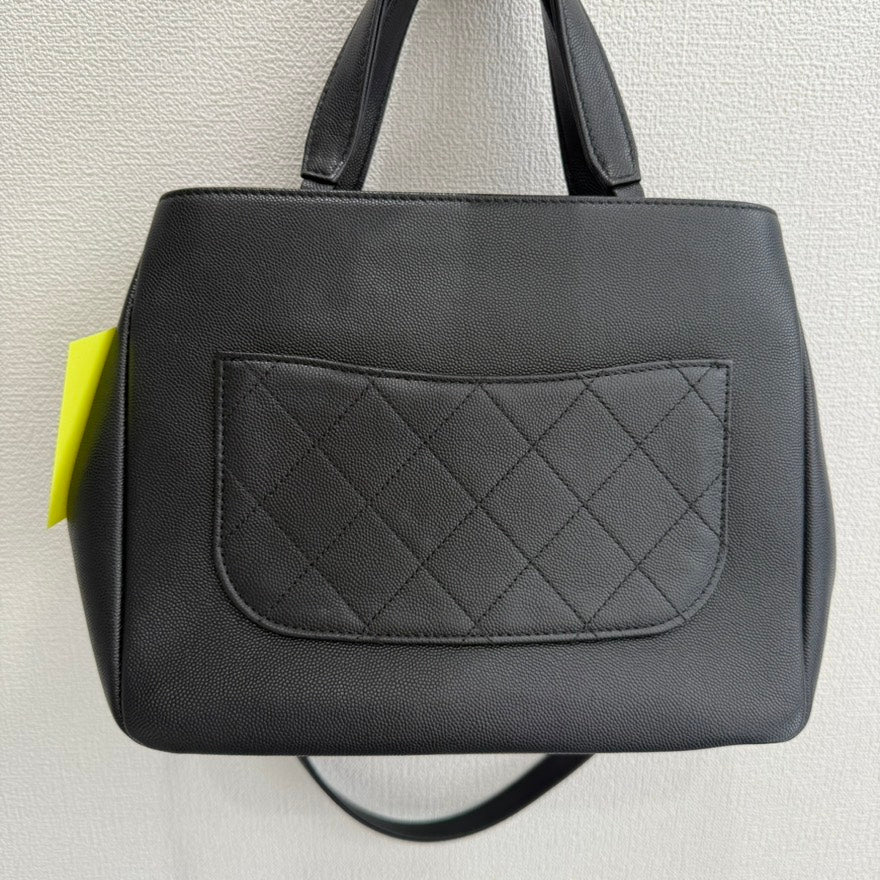 Chanel Caviar Leather way Chain Bag GT Black Shoulder Bag