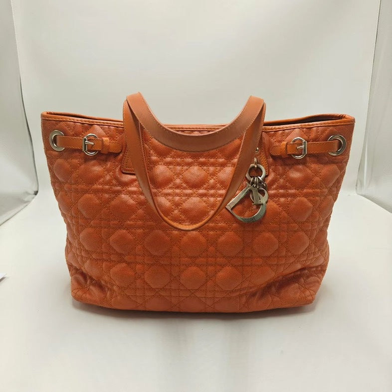 Christine Dior Miss Dior Tote Orange Leather Bag