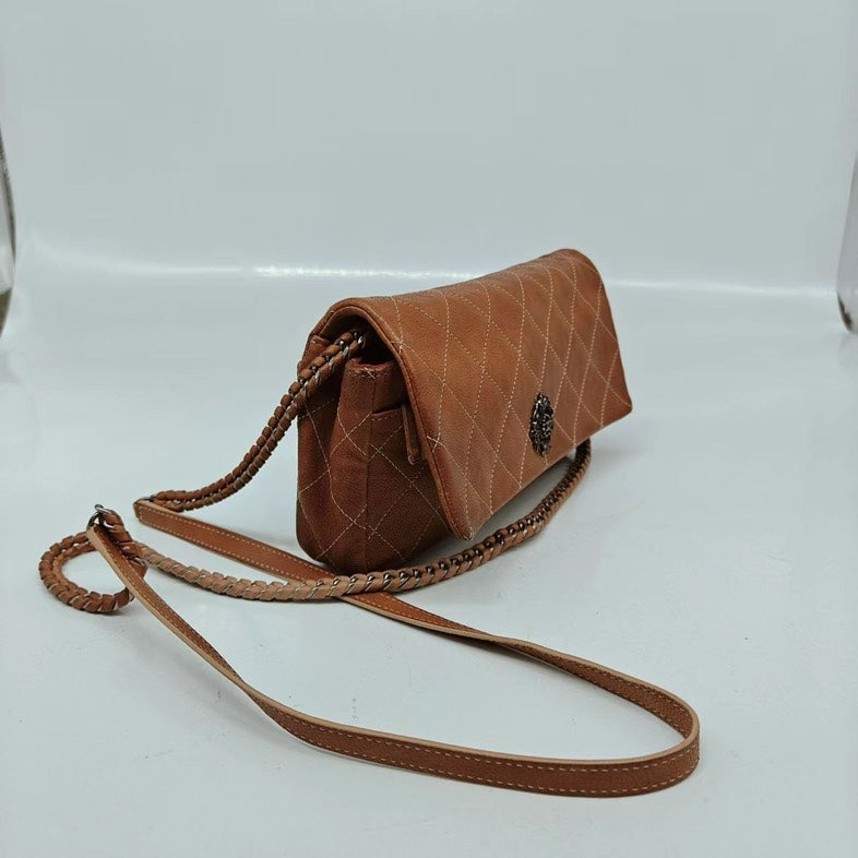Chanel Vintage Classic Flap Crossbody Brown Leather Bag