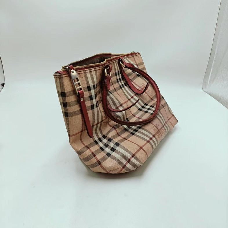 Burberry Tartan Checkers Beige Tote Bag