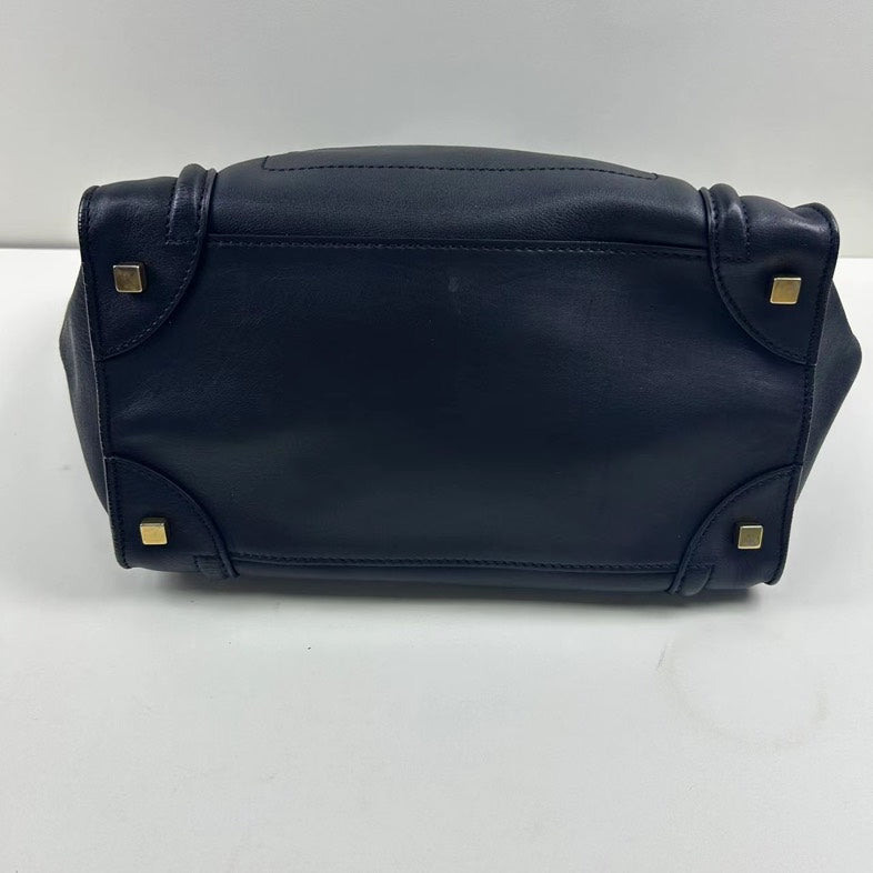 Celine Luggage Black Smooth Teen Calfskin Tote Bag