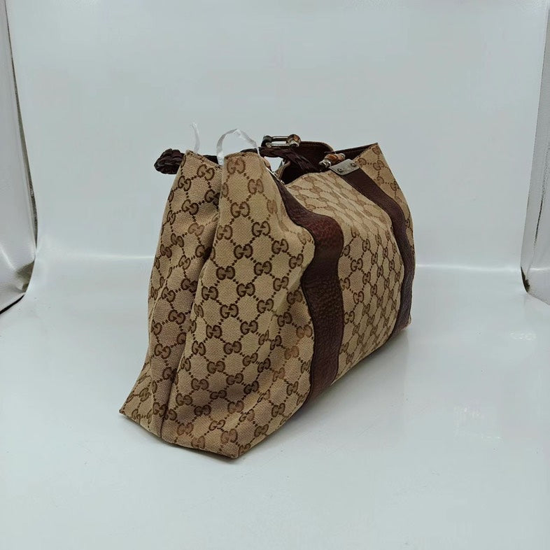 Gucci GG Canvas Tote Vintage Brown Medium Tote Bag