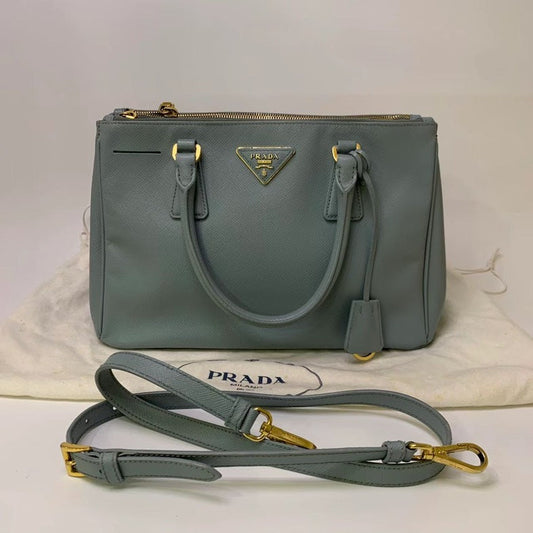Prada Galleria Teal Saffiano Calfskin Handbag Crossbody
