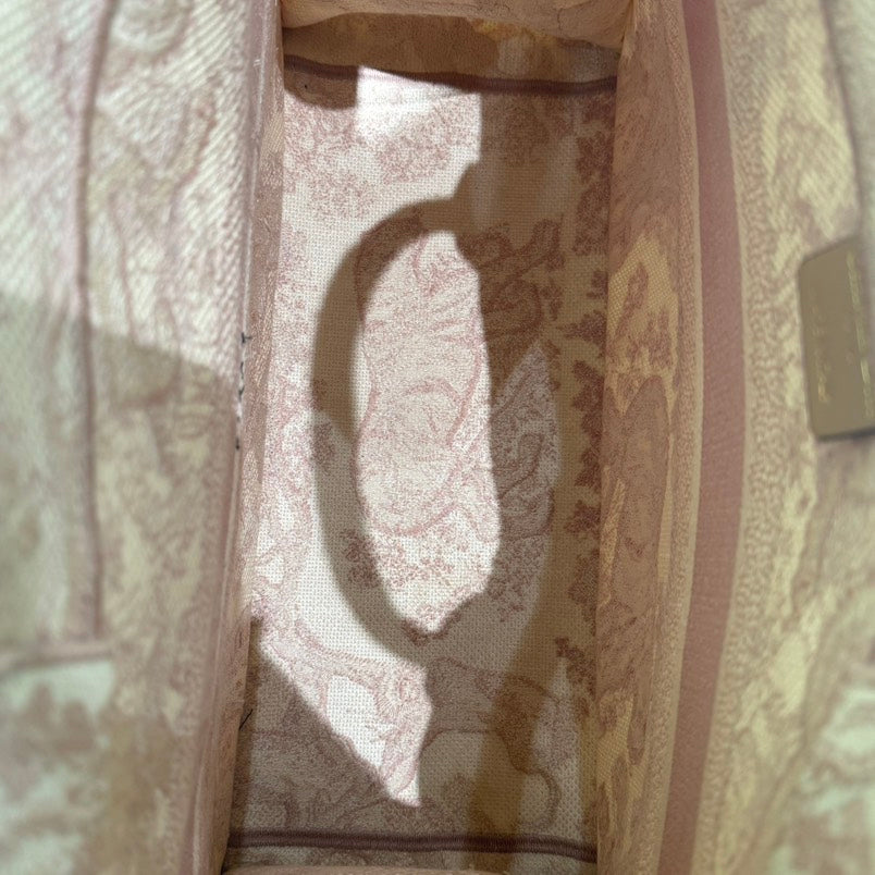 Christian Dior Book Tote Zoo Series Pink MM Size Tote Bag