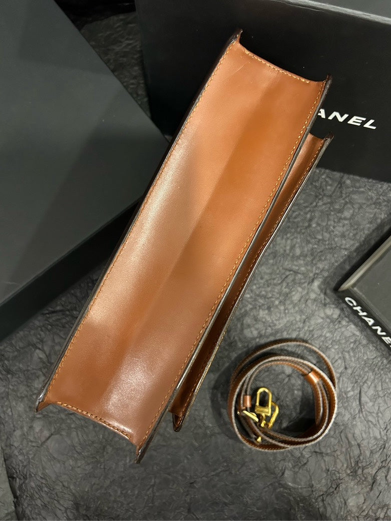 LOUIS VUITTON Monogram Monceau Handbag Brown 27.5cm Top Handle Bag