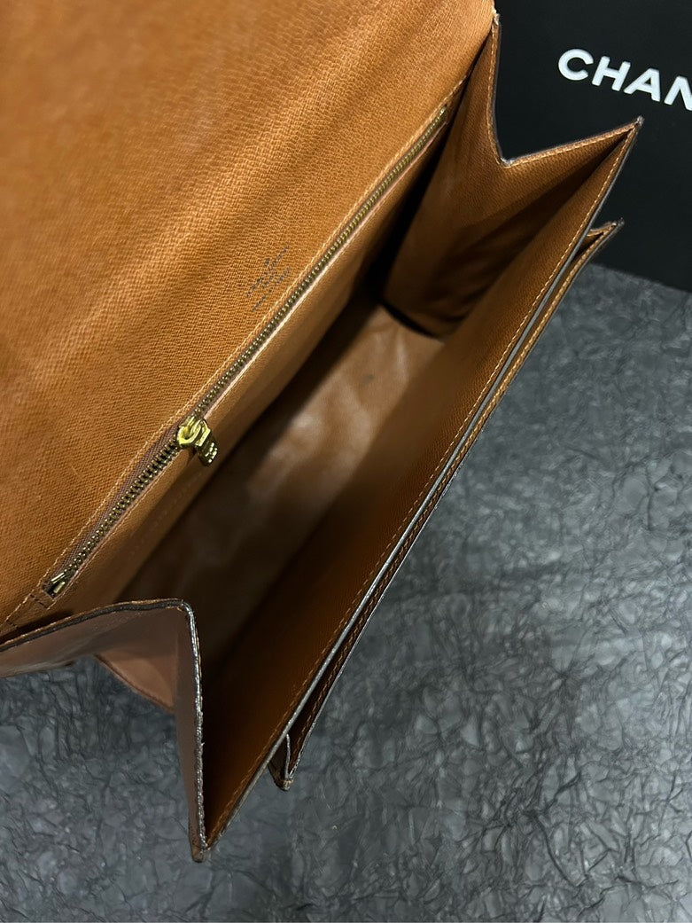 LOUIS VUITTON Monogram Monceau Handbag Brown 27.5cm Top Handle Bag