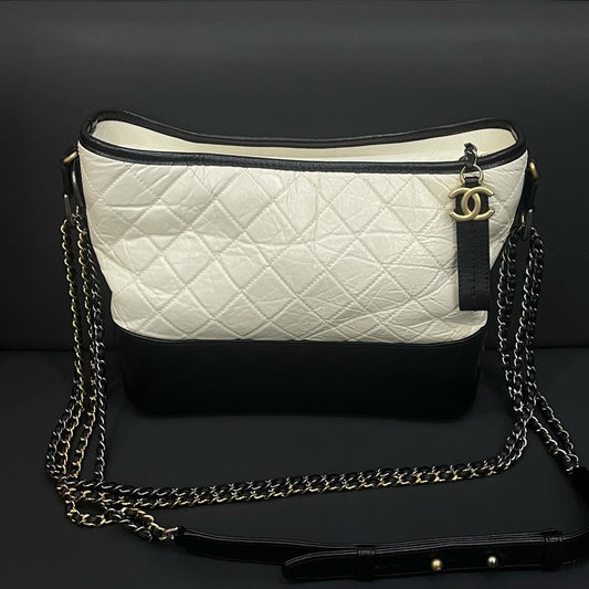 Chanel HY Quilted White and Black Shoulder Bag