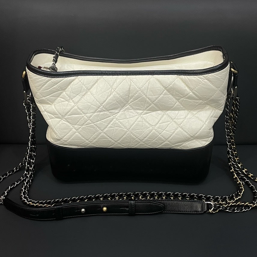 Chanel HY Quilted White and Black Shoulder Bag
