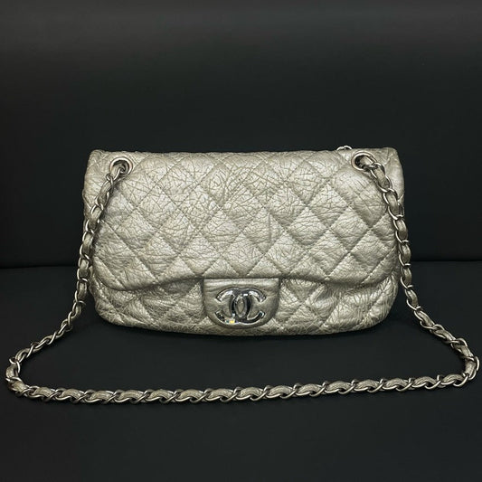 Chanel HY Quilted Silver Leather Shoulder Bag
