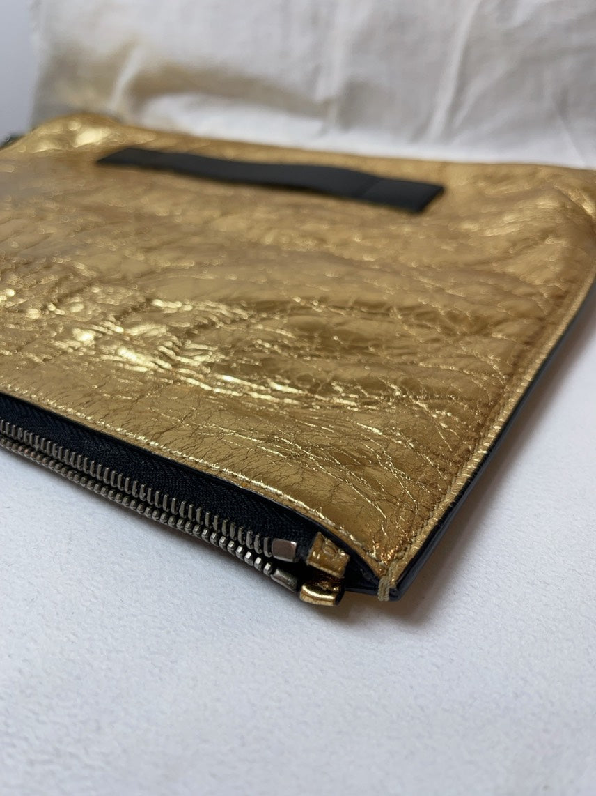 Chanel Gold Leather Pouch