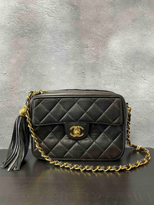 Chanel Camera Bag RE871478600 Black Quilted Leather Crossbody