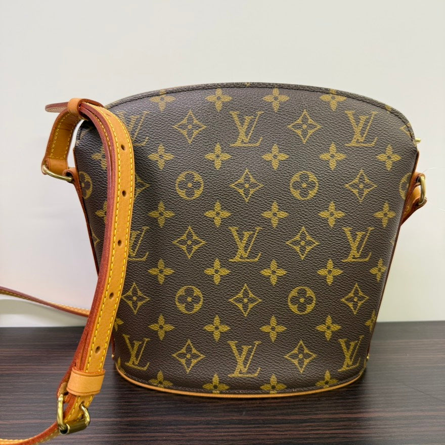 Louis Vuitton Monogram Drouot Crossbody Brown Bag A Rank✨Preloved LB114166