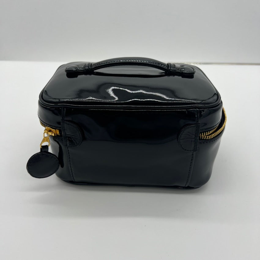 Preloved Chanel Vanity Case A8018 Black Leather Handle Bag