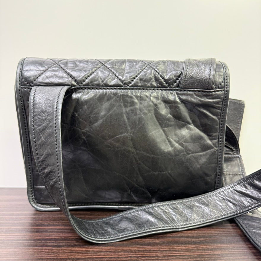 Chanel Calfskin Quilted Shoulder Bag Black LB