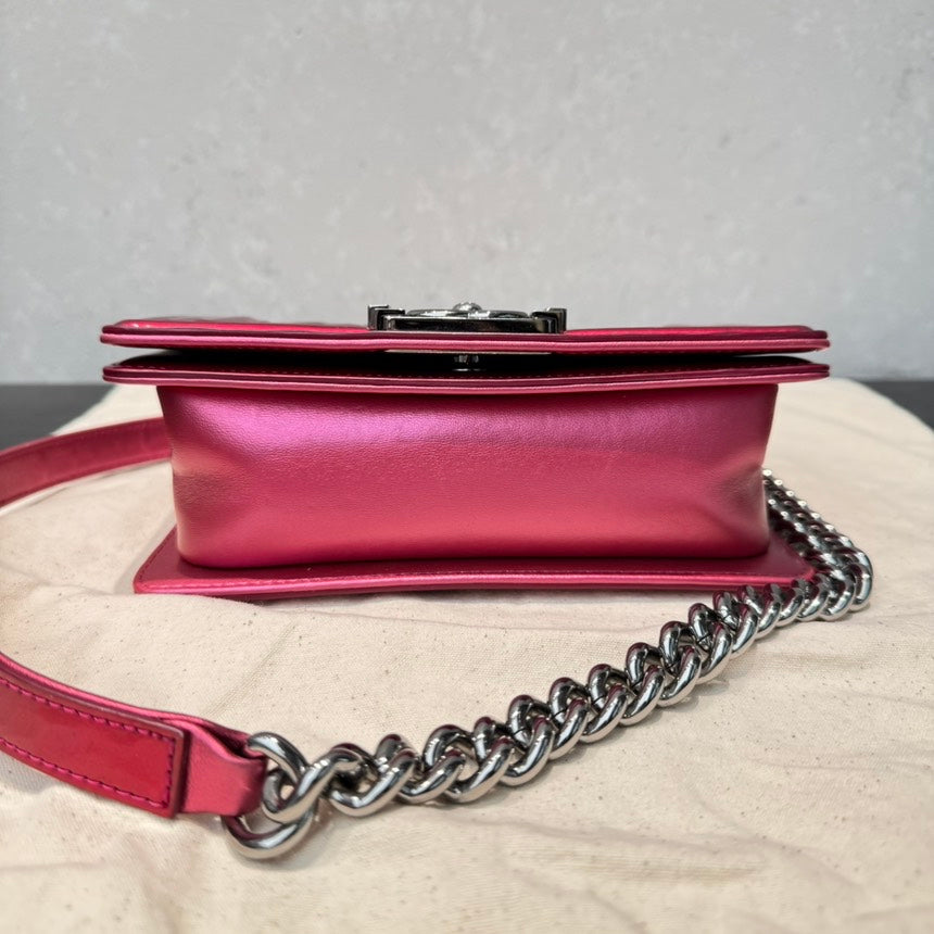 Chanel Boy Bag Red Leather Shoulder Bag