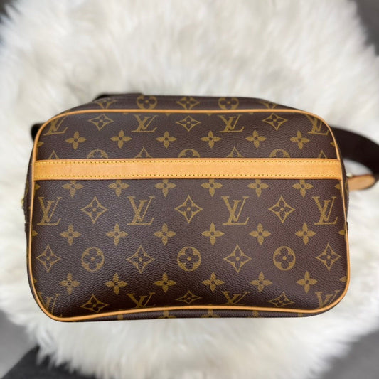 Louis Vuitton Monogram Reporter Bag Brown Canvas Shoulder Bag