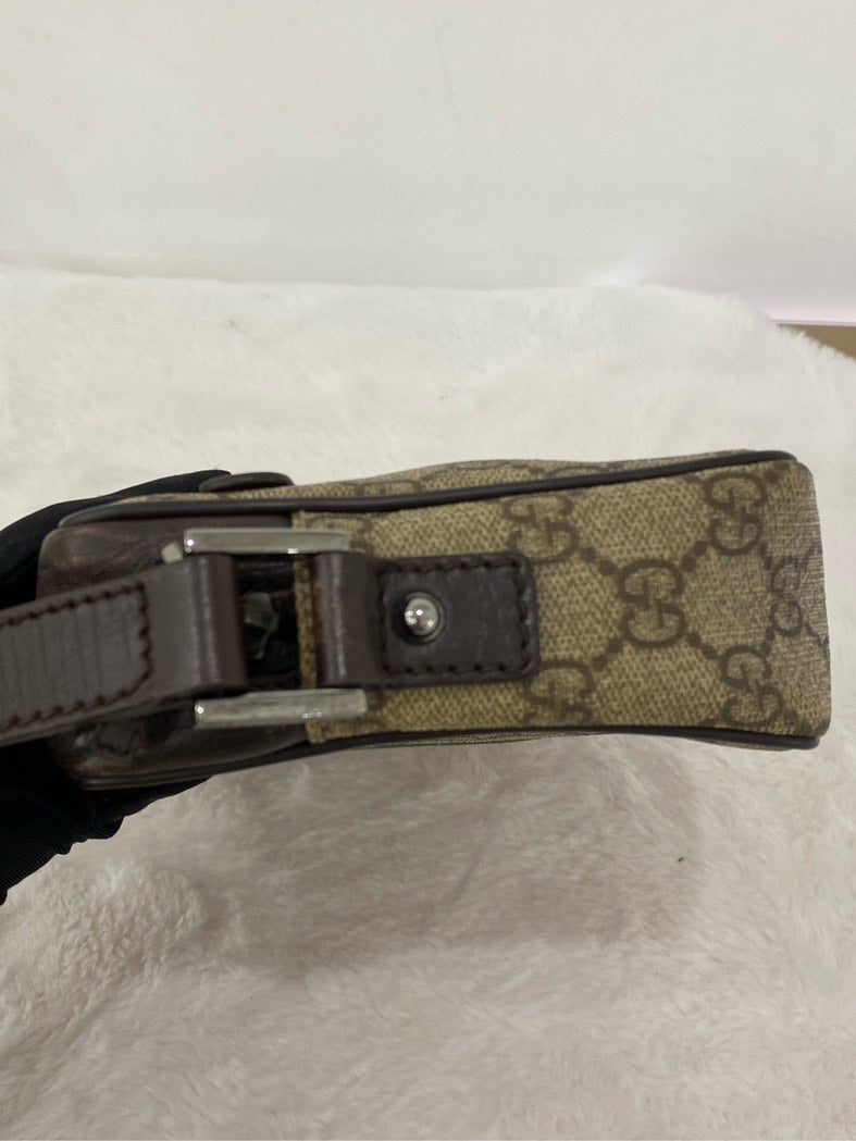 Gucci Monogram Camera Box Beige Canvas Crossbody Bag