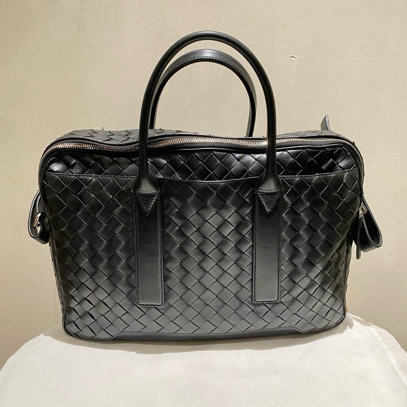 Bottega Black Lambskin Tote Bag