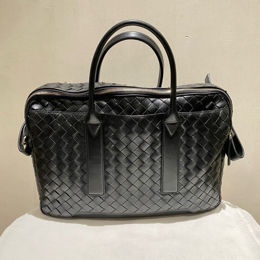 Bottega Black Lambskin Tote Bag