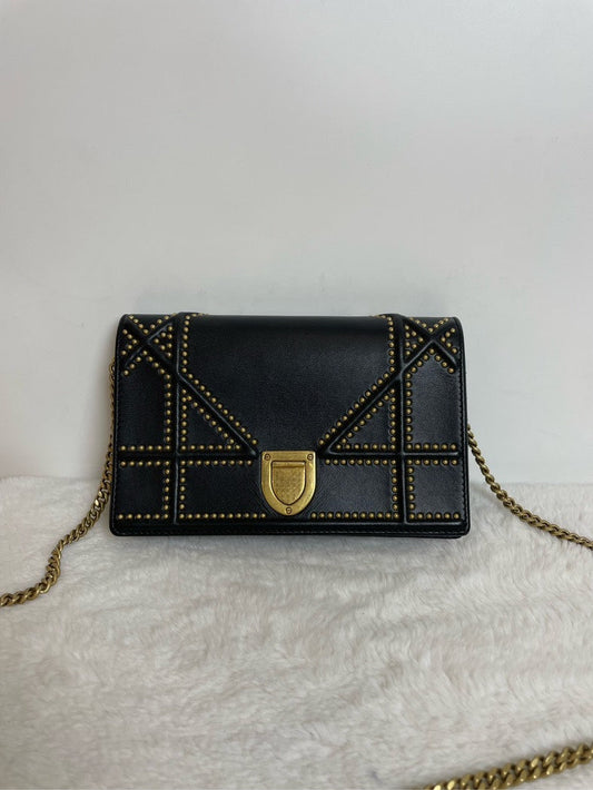 Christian Dior Rama Studded Black Crossbody Bag