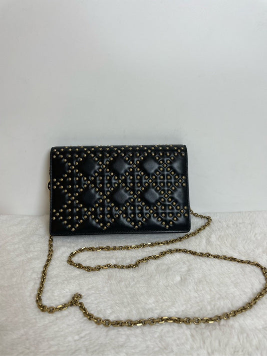 Lady Dior Chain Bag - Black Leather Studded Crossbody Bag