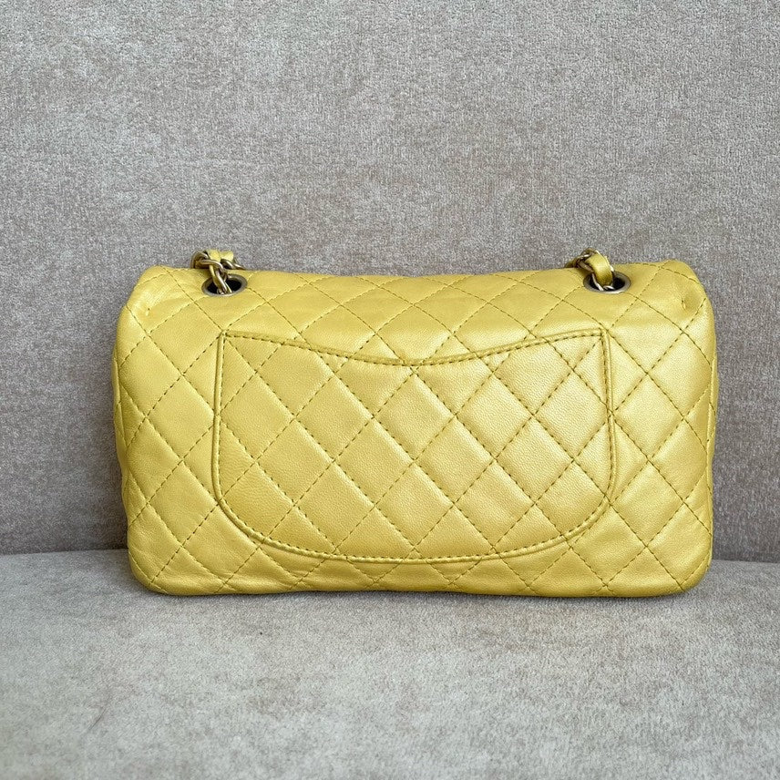 Chanel Quilted Flap Bag Yellow Leather Shoulder Bag