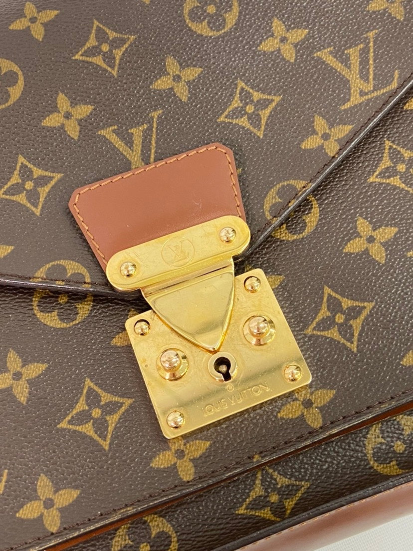 LOUIS VUITTON Monogram Monsour28 Brown Leather Satchel Bag