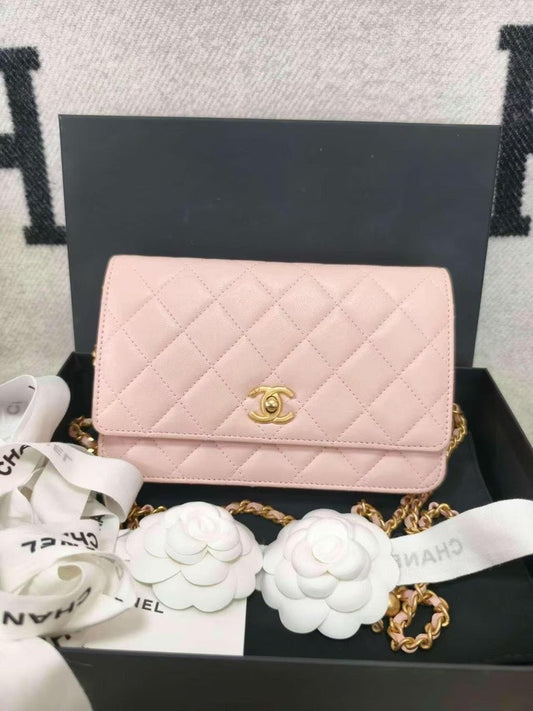 Chanel BCQ Pink Quilted Leather Flap Shoulder Bag