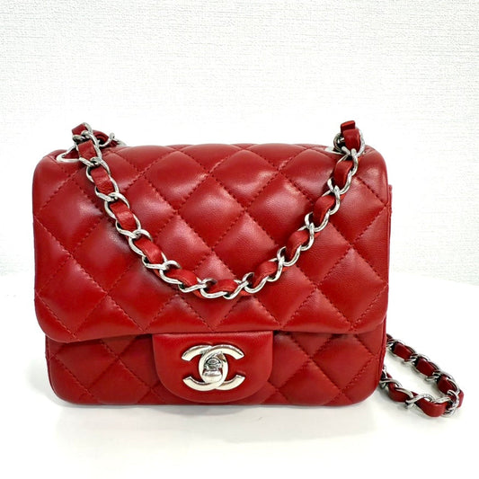 Chanel Lambskin Mini Flap Bag FM0052 Red Crossbody