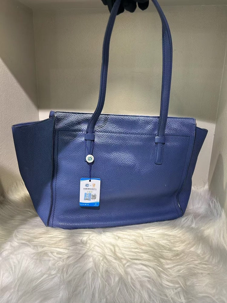 Pre-loved FERRAGAMO Large Blue Leather Tote Bag