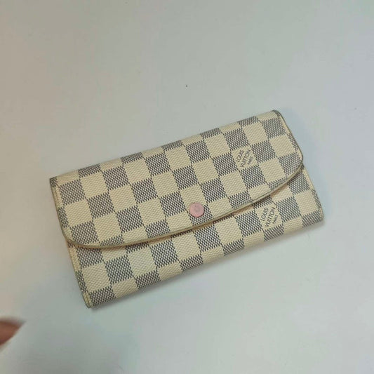 Louis Vuitton Damier Azur Checkered Wallet with Free Strap