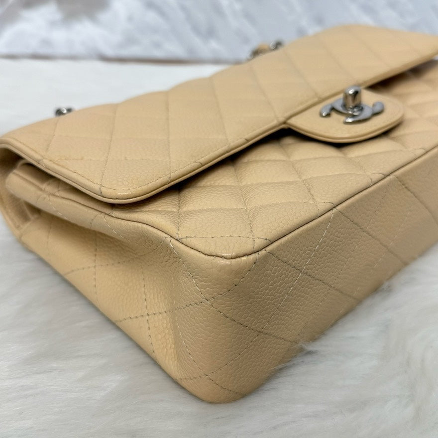 Chanel Classic Flap Bag Beige Leather Shoulder Bag