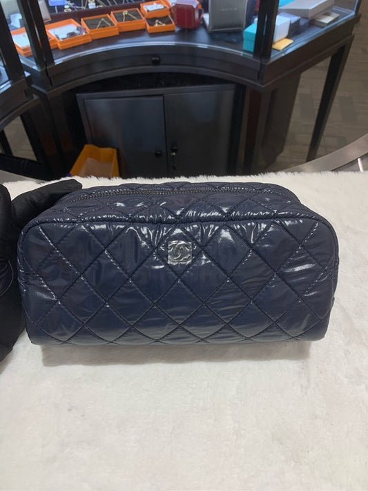 Chanel HBG Quilted Navy Leather Shoulder Bag