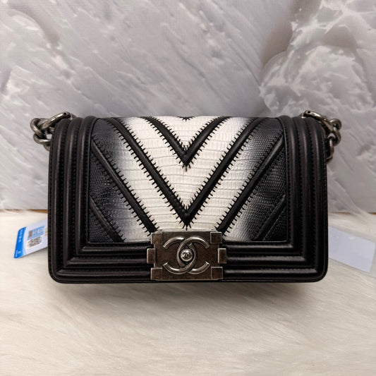 Chanel Leboy Black/White Leather Shoulder Bag