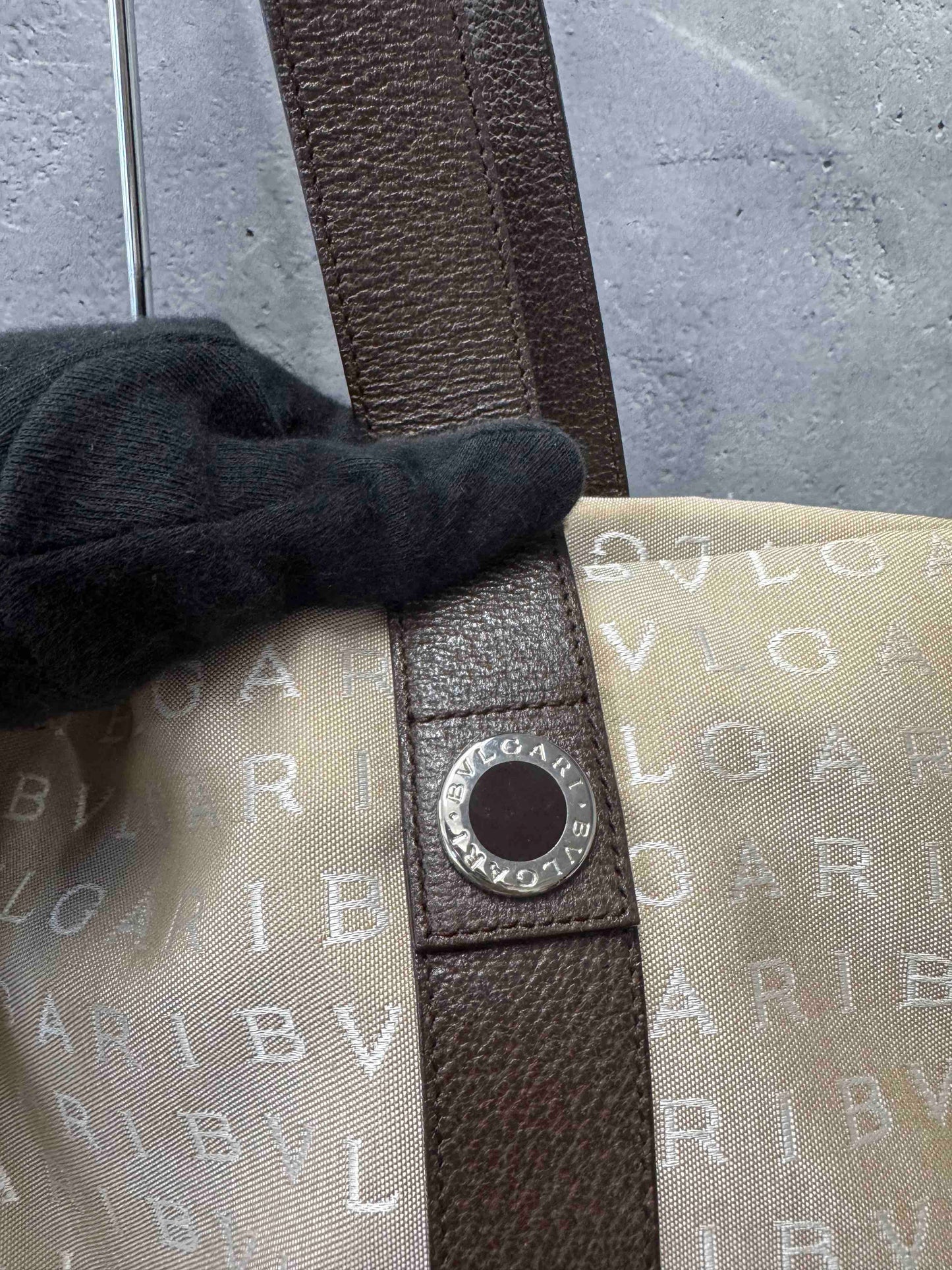 BVLGARI JZ37532300 Nylon Tote Bag in Beige