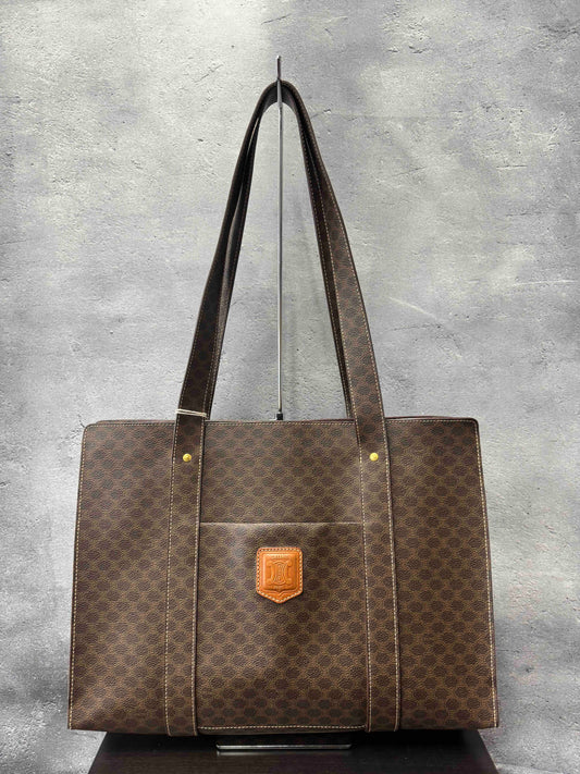 Celine Classic Tote Bag JZ37146300 with Monogram Canvas in Brown