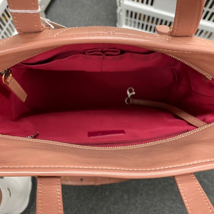 Chanel Gabrielle M Size Pink Quilted Leather Shoulder Bag E