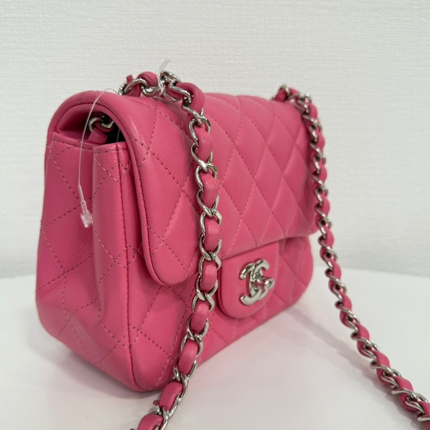 Preloved Chanel Calfskin Mini Flap Bag Pink Series 27 FM0145 - Vintage Chanel Bags