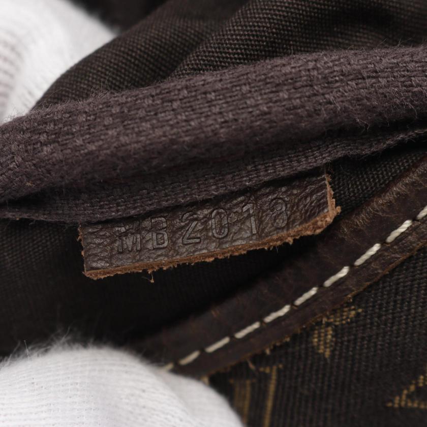 Pre-loved LOUIS VUITTON Saumur Monogram Mini Ebene Shoulder Bag Canvas Leather Dark Brown 951986
