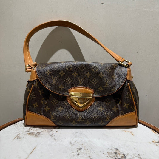 Louis Vuitton Monogram Canvas Sarria Shoulder Bag in Brown Leather