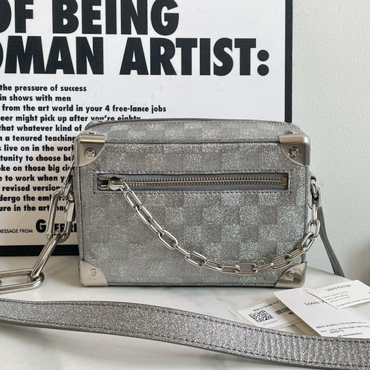 Louis Vuitton Soft Trunk Silver Glitter Damier Crossbody Bag (2022)