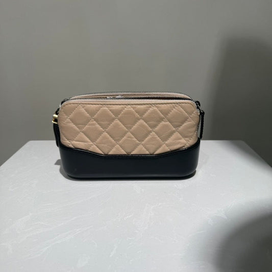 Chanel Gabrielle Mini Beige Leather Crossbody Bag
