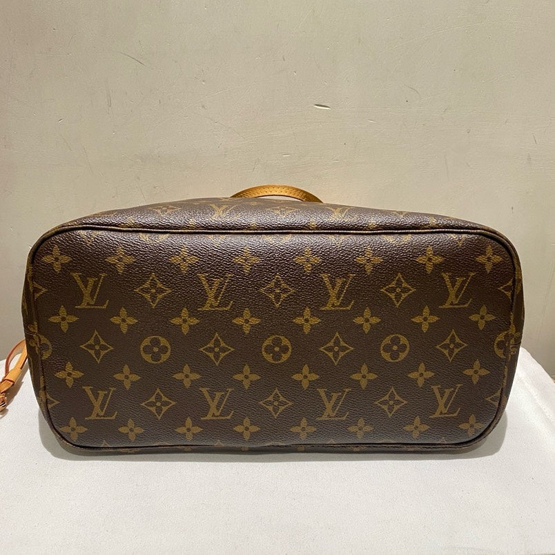 Louis Vuitton Neverfull MM Monogram Canvas Tote with Pouch - Brown