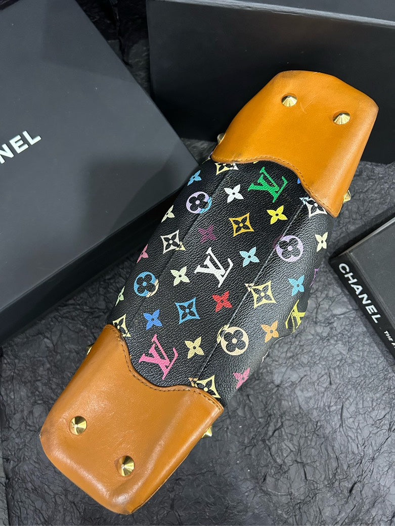 LOUIS VUITTON Black Multicolor Judy Shoulder Bag 38cm×24cm