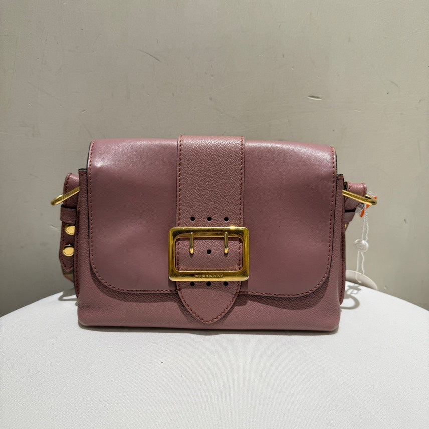 Burberry Leather Crossbody Bag in Rose Pink