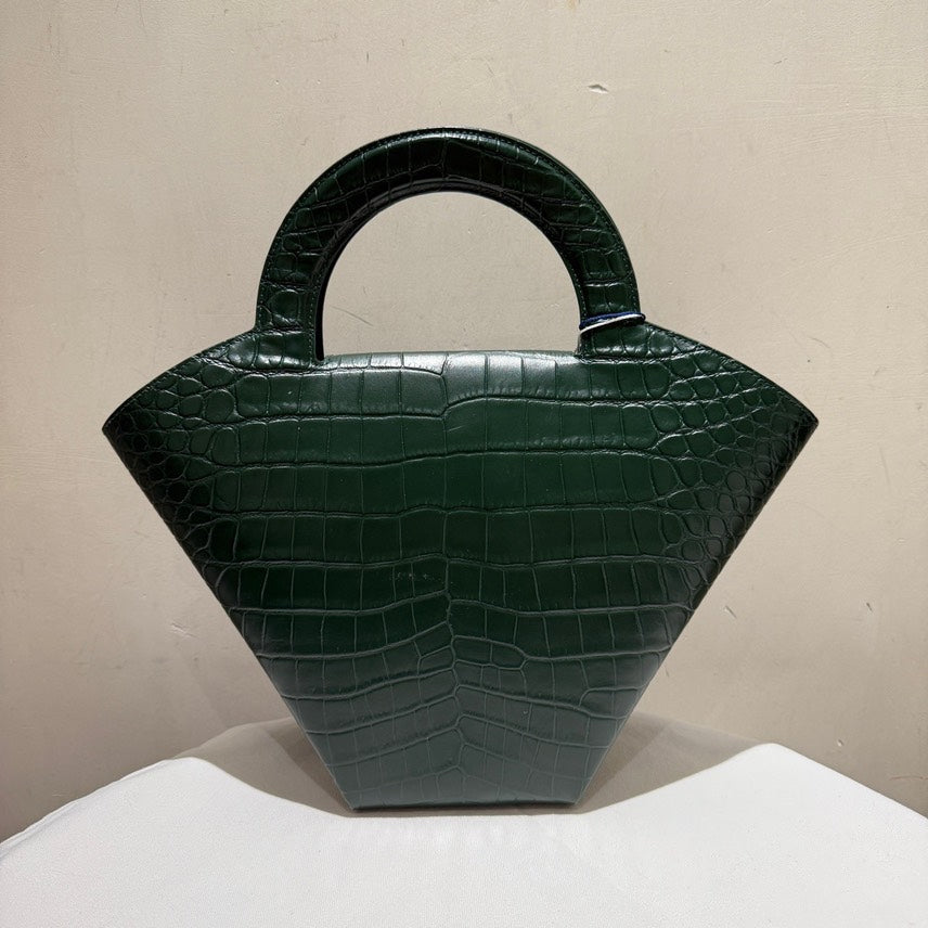 Bottega Veneta Doll Tote Green Leather Vintage Designer Bag